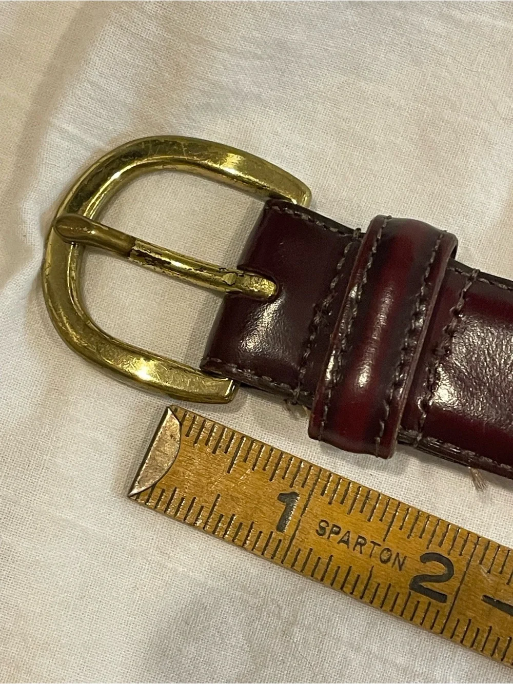 Vintage Coach Burgundy Leather Belt Brass Buckle USA Made Size 34 Unisex